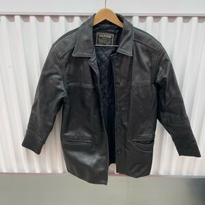 Oakwood Men’s Black Leather Coat Size M